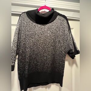 Women’s 2/4 sleeve shimmery cowl neck sweater very flattering size small